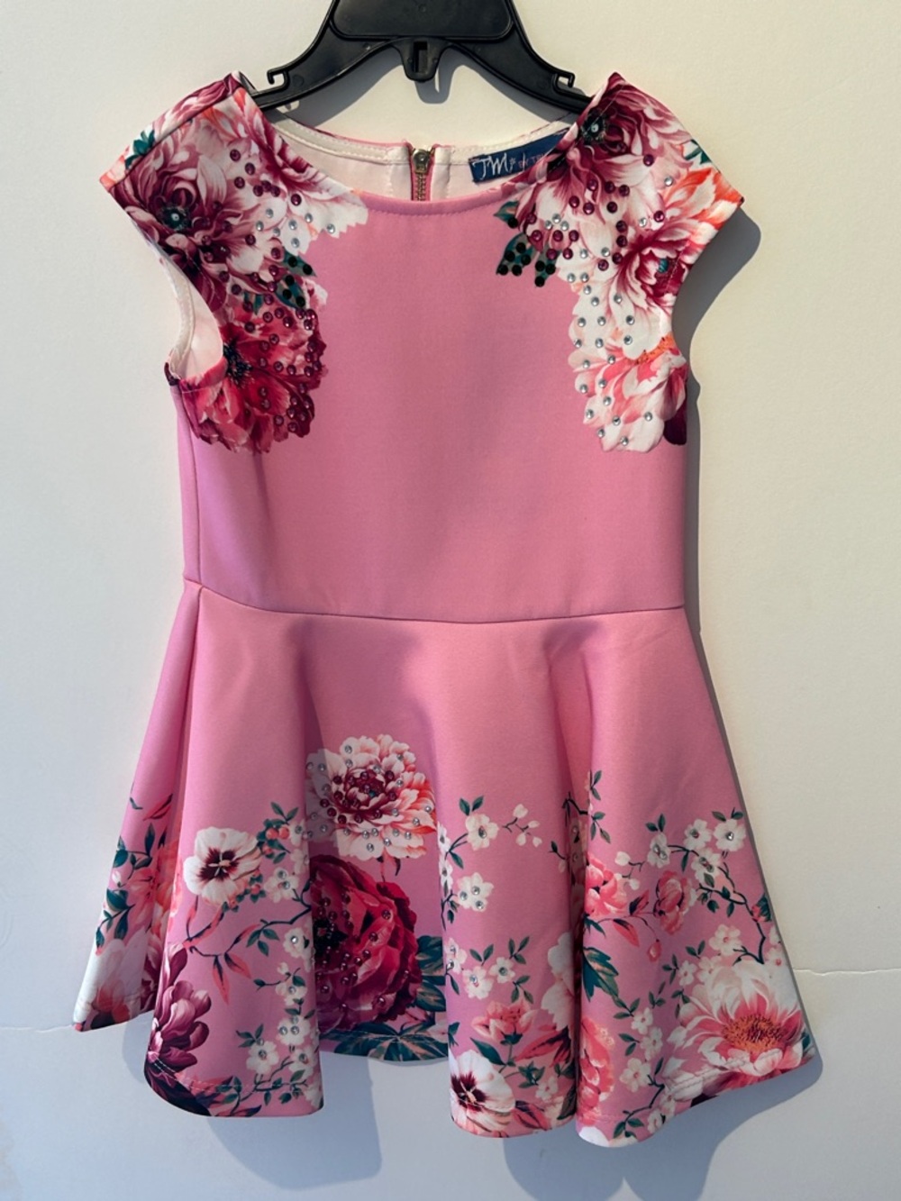 Truly Me Pink Floral Fit-and-Flare Dress . NWT